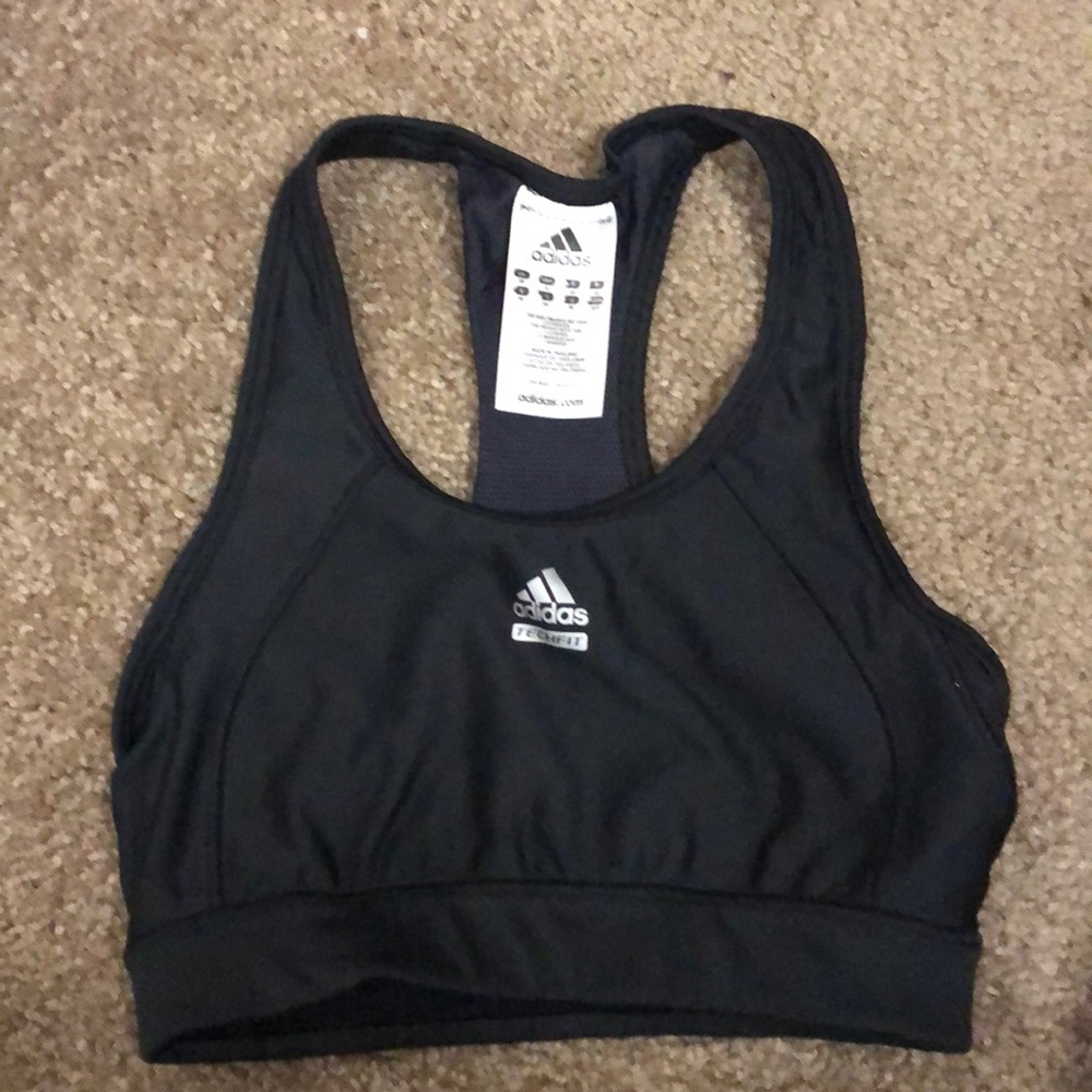 Adidas black sports bra